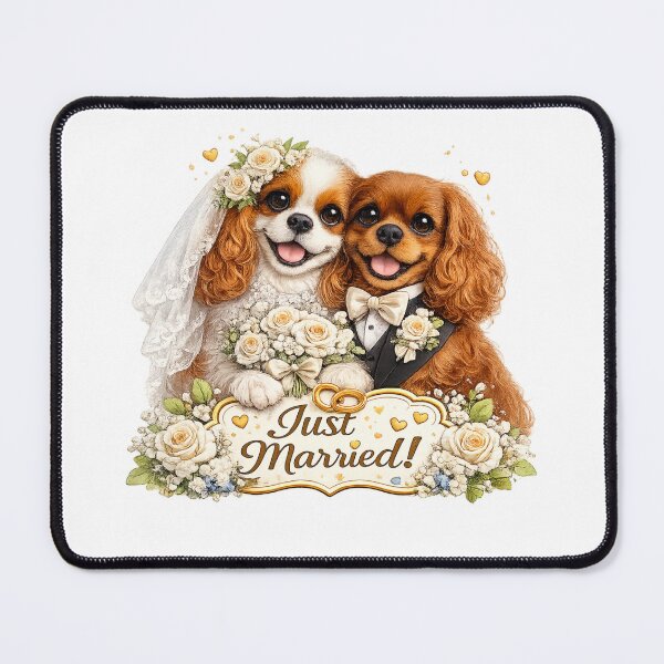 Item preview, Just married Blenheim/Ruby Cavaliers designed and sold by SpottyRainbow.