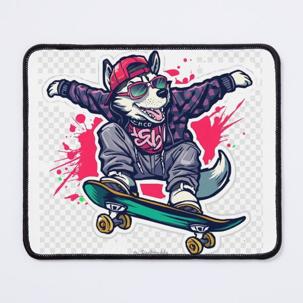 Item preview, Skateboarding Husky Sticker – Cool Urban Dog Skater Graphic Design designed and sold by MAStrends.