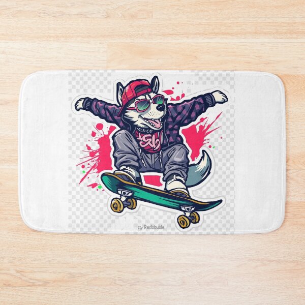 Item preview, Skateboarding Husky Sticker – Cool Urban Dog Skater Graphic Design designed and sold by MAStrends.