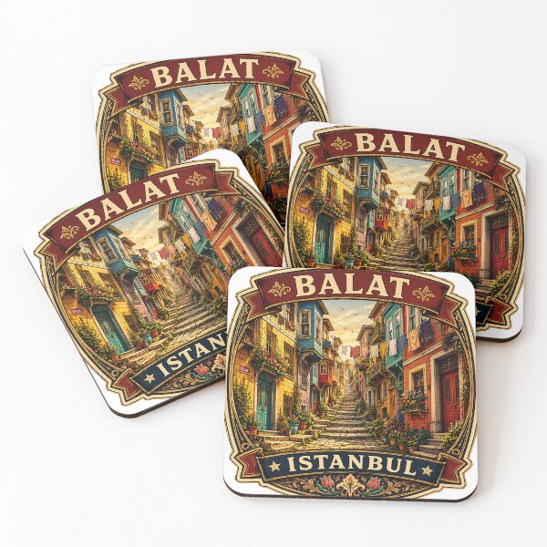 Item preview, Balat Istanbul Vintage Travel Badge | Colorful Historic Neighborhood Sticker designed and sold by DreamPaw Studio.