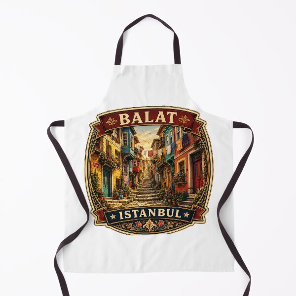 Item preview, Balat Istanbul Vintage Travel Badge | Colorful Historic Neighborhood Sticker designed and sold by DreamPaw Studio.