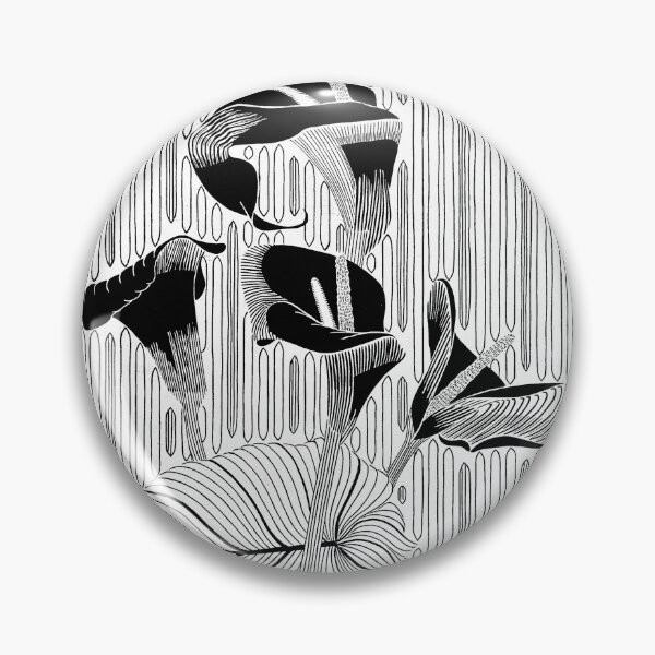 Item preview, Plant Anthorium Leaf Flower Lily Drawing Linocut Design Vintage Black (Aronskelken, 1919) designed and sold by LockeL.