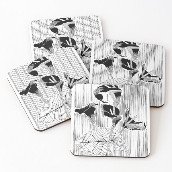 Item preview, Plant Anthorium Leaf Flower Lily Drawing Linocut Design Vintage Black (Aronskelken, 1919) designed and sold by LockeL.