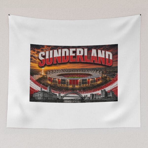 Item preview, Sunderland City Skyline & Iconic Stadium Art – Cinematic Twilight Edition designed and sold by globetrottergfx.