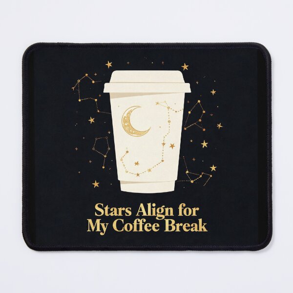 Item preview, `Stars Align for My Coffee Break Night Shift Astrology Coffee Lover Tee` designed and sold by FirmHoldStudio.