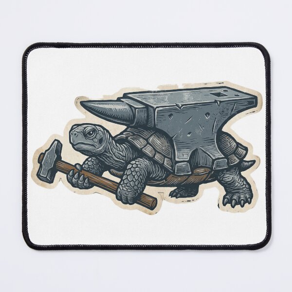 Item preview, Blacksmith Turtle - Anvil Shell - Funny Vintage Sticker Art designed and sold by Mr. Pawsome.