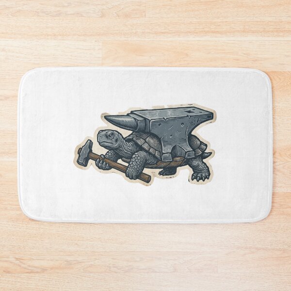 Item preview, Blacksmith Turtle - Anvil Shell - Funny Vintage Sticker Art designed and sold by Mr. Pawsome.