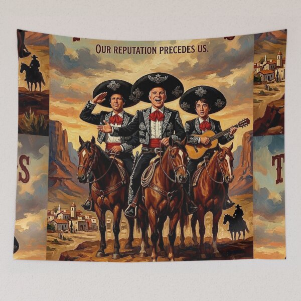 Item preview, Our Reputation Precedes Us. – Three Amigos Fine Art Print designed and sold by Art's Diner.