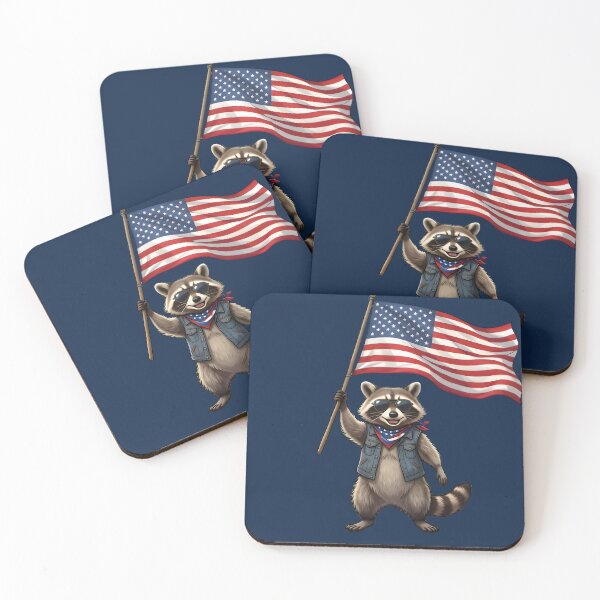 Item preview, Patriotic Raccoon American Flag Shirt | Funny USA 4th of July Tee designed and sold by PixelForge11.