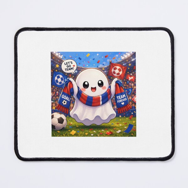 Item preview, Cute Football Fan Ghost Sticker designed and sold by Happy Ghost Studio.