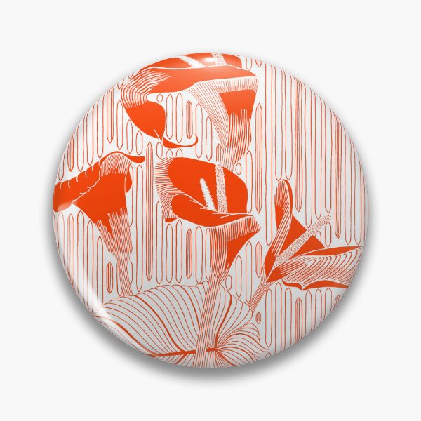 Item preview, Plant Anthorium Leaf Flower Lily Drawing Linocut Design Vintage Red Orange (Aronskelken, 1919) designed and sold by LockeL.