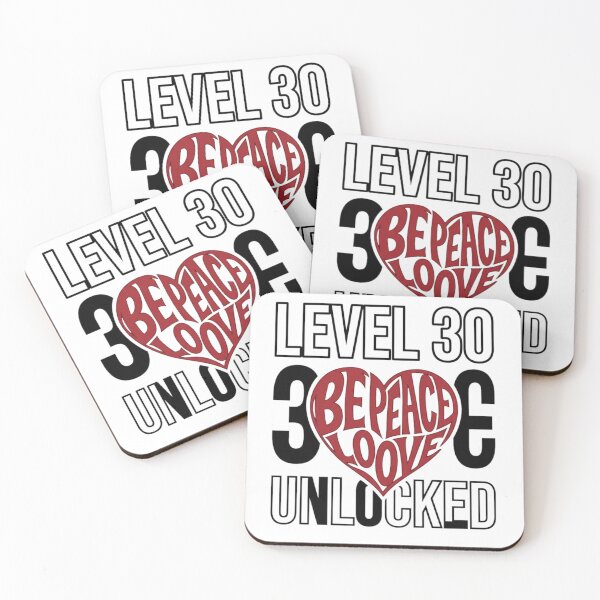 Item preview, Level 30 Unlocked Heart Peace Love designed and sold by Ahmedsyde.