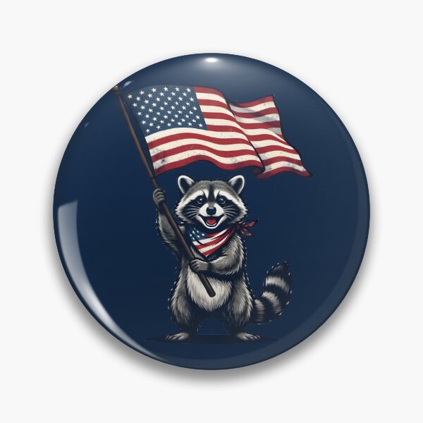 Item preview, Cool Raccoon Holding American Flag Shirt | USA Patriotic Tee designed and sold by PixelForge11.