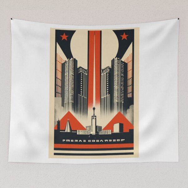 Item preview, Art - Retro-Futurist Constructivist Poster, Space Conquest designed and sold by Reverso-Design.