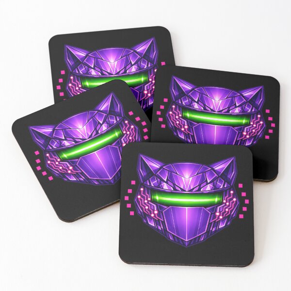 Item preview, Cyberpunk Panther – Neon Visor Geometric Purple Cat Mask Art designed and sold by ArtoryWorks.