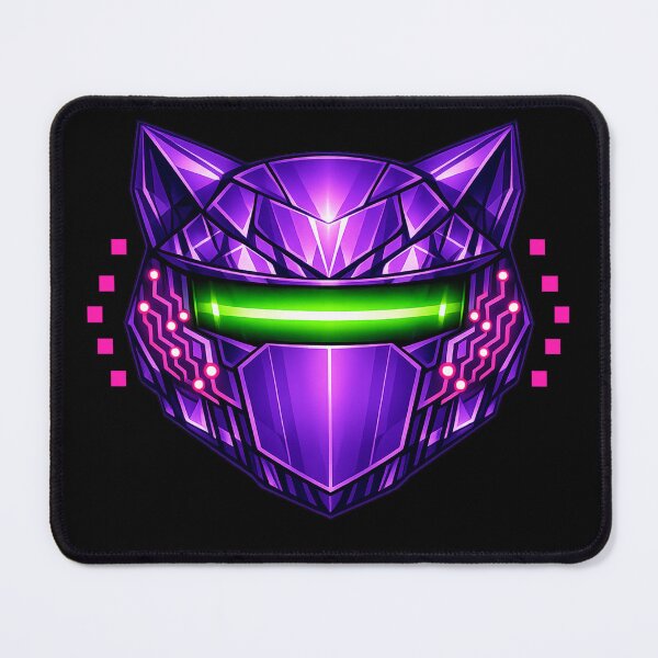 Item preview, Cyberpunk Panther – Neon Visor Geometric Purple Cat Mask Art designed and sold by ArtoryWorks.