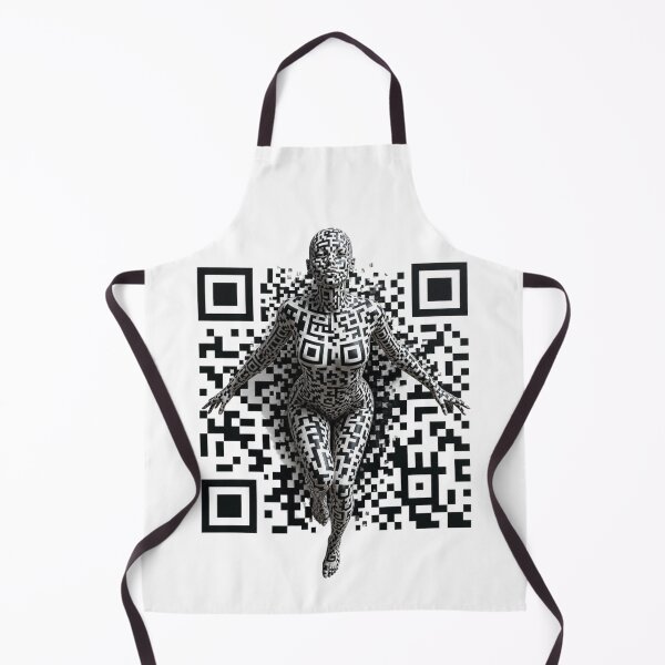 Item preview, QR Code Cyborg Woman - Cyberpunk Glitch Matrix Art designed and sold by puzzell.