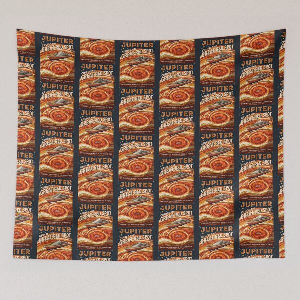 Item preview, Jupiter Great Red Spot Retro NASA Travel Poster designed and sold by RetroRewind Studio.