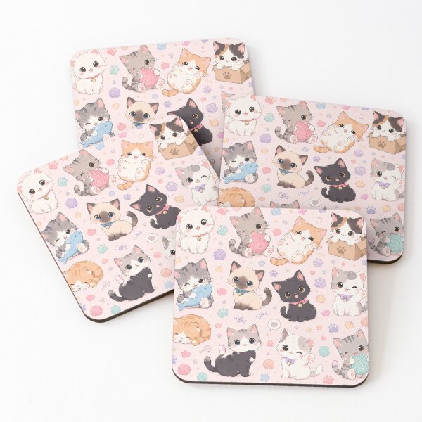 Item preview, Kawaii Cat Pattern Seamless Design designed and sold by Aramdesing.