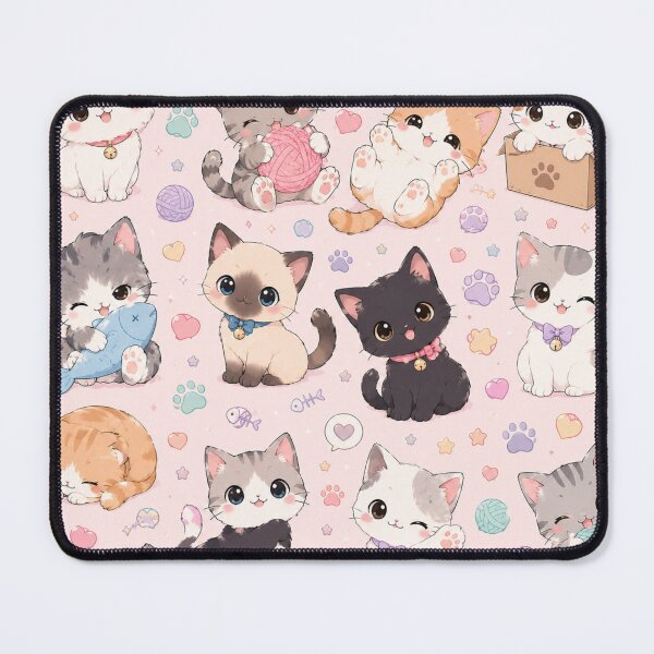 Item preview, Kawaii Cat Pattern Seamless Design designed and sold by Aramdesing.