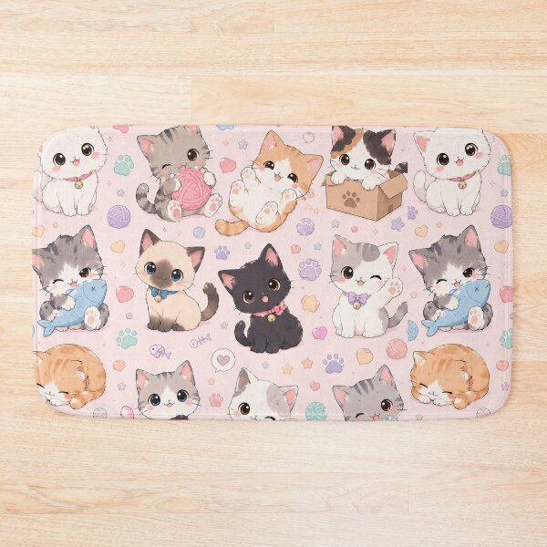Item preview, Kawaii Cat Pattern Seamless Design designed and sold by Aramdesing.