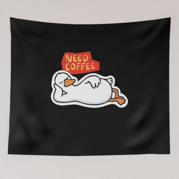 Item preview, Need Coffee Goose Sticker Funny Sleepy Goose Coffee Lover Design designed and sold by Tiatooty.