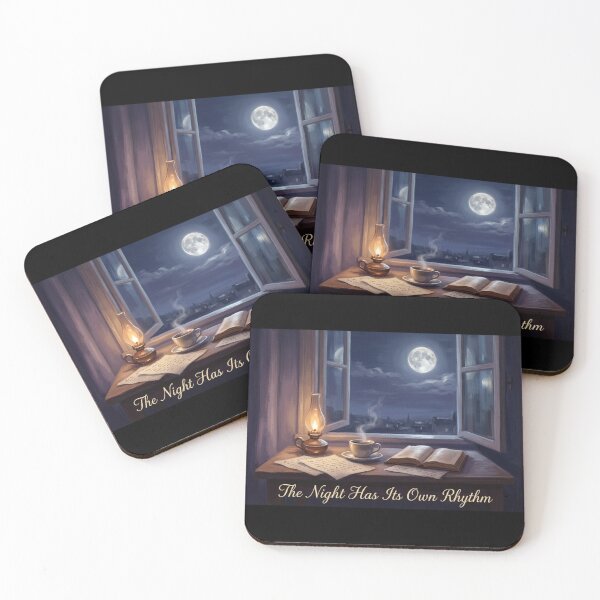 Item preview,  `The Night Has Its Own Rhythm Coffee Moon Poster Night Shift Worker Art Print` designed and sold by FirmHoldStudio.