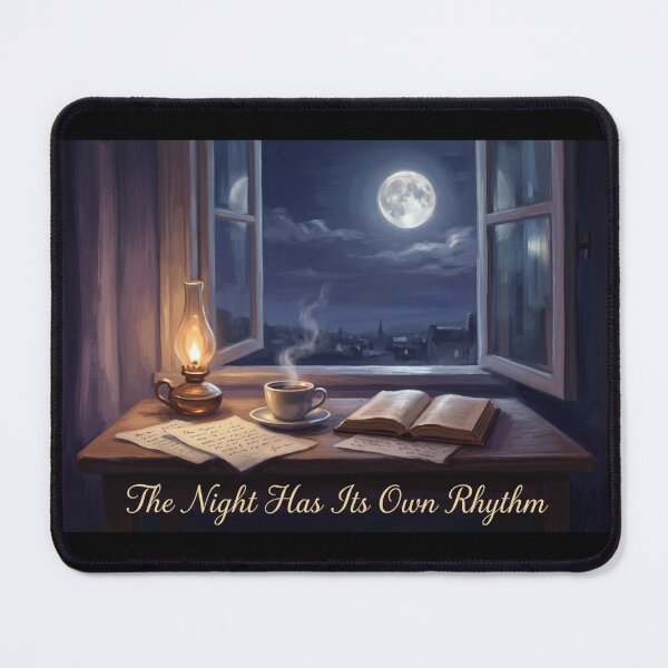 Item preview,  `The Night Has Its Own Rhythm Coffee Moon Poster Night Shift Worker Art Print` designed and sold by FirmHoldStudio.