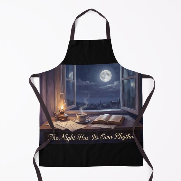 Item preview, `The Night Has Its Own Rhythm Coffee Moon Poster Night Shift Worker Art Print` designed and sold by FirmHoldStudio.