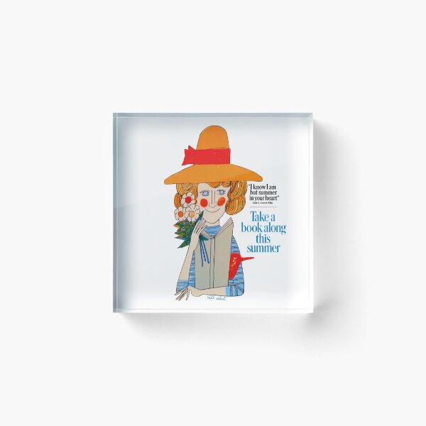 Item preview, Vintage Repro Bill Sokol Take A Book Along This Summer Edna St.Vincent Millay ''I know I am but summer in your heart '' designed and sold by jjcrane1966 Digital Art & Designs.