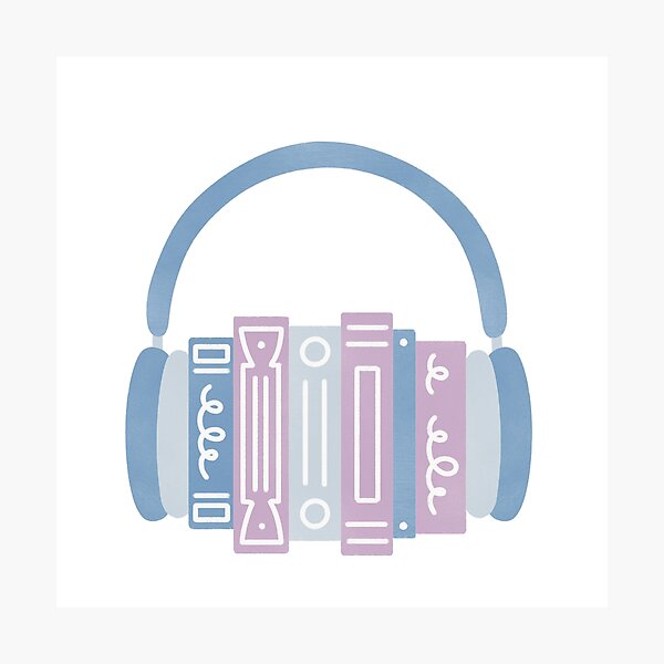 Item preview, Audiobook Blue Book Stack with Headphones designed and sold by winterpumpkin.