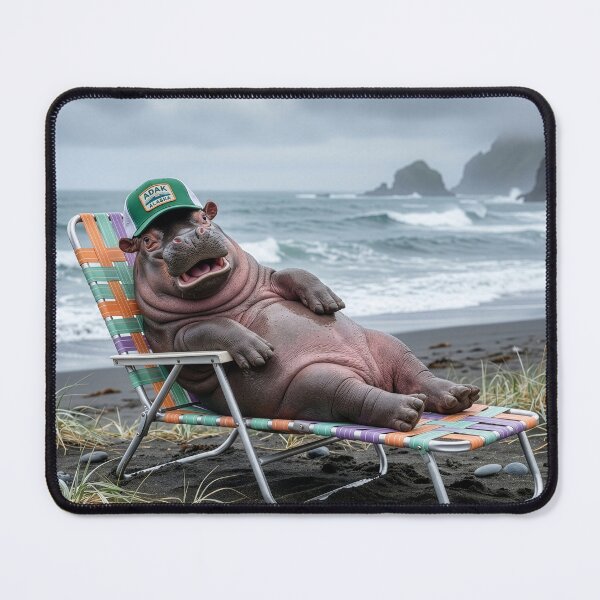 Item preview, Hippopotamus Visits the Aleutian Island of Adak designed and sold by Tridentulus.