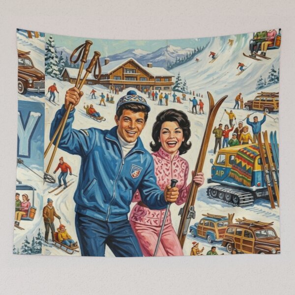 Item preview, Hit the Slopes in Style – Ski Party Fine Art Print designed and sold by Art's Diner.