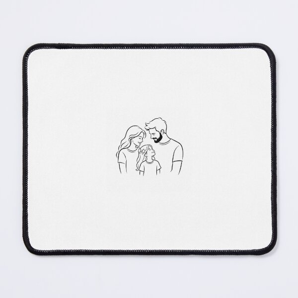 Item preview, Minimal Family Love Line Art – Mom, Dad & Daughter designed and sold by FAZ-DESIGNS.