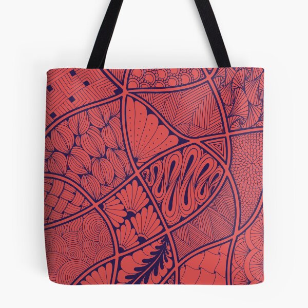Item preview, Organic Zentangle Cherry Duo Tone Intricate Pen and Ink Abstract Artwork designed and sold by Mimsartprojects.