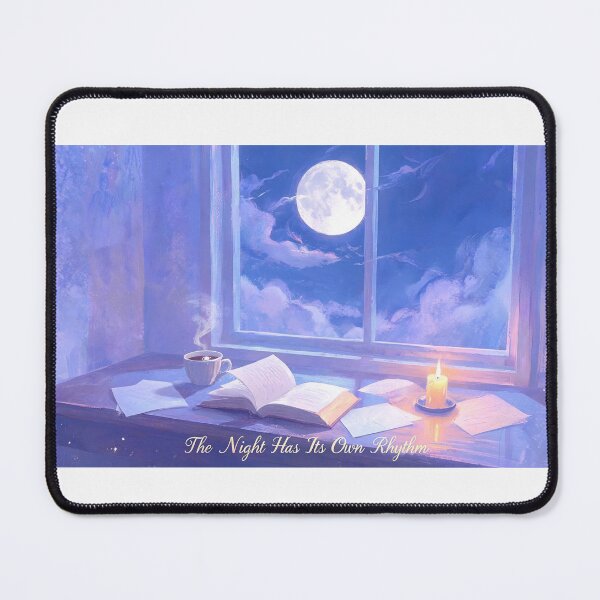 Item preview, `The Night Has Its Own Rhythm Coffee Moon Poster Night Shift Worker Art Print` designed and sold by FirmHoldStudio.