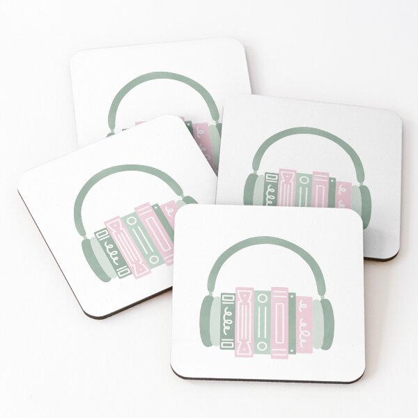 Item preview, Audiobook Matcha Green Book Stack with Headphones designed and sold by winterpumpkin.