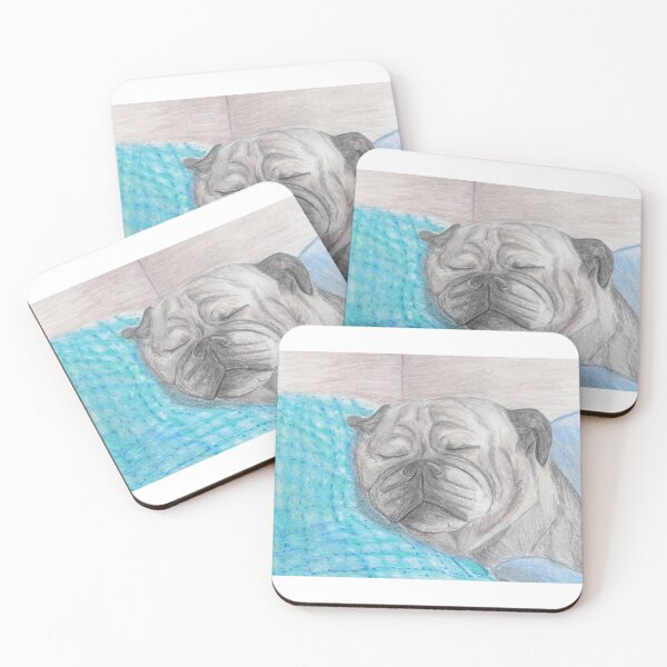 Item preview, Pug sleeping with colored pencils designed and sold by San-shine-arts.