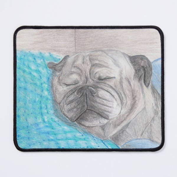 Item preview, Pug sleeping with colored pencils designed and sold by San-shine-arts.