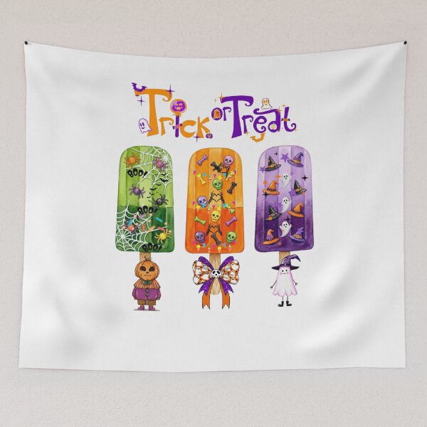 Item preview, Trick or Treat Halloween Popsicles Watercolor Illustration – Cute Spooky Ice Pops designed and sold by VibranPalette.