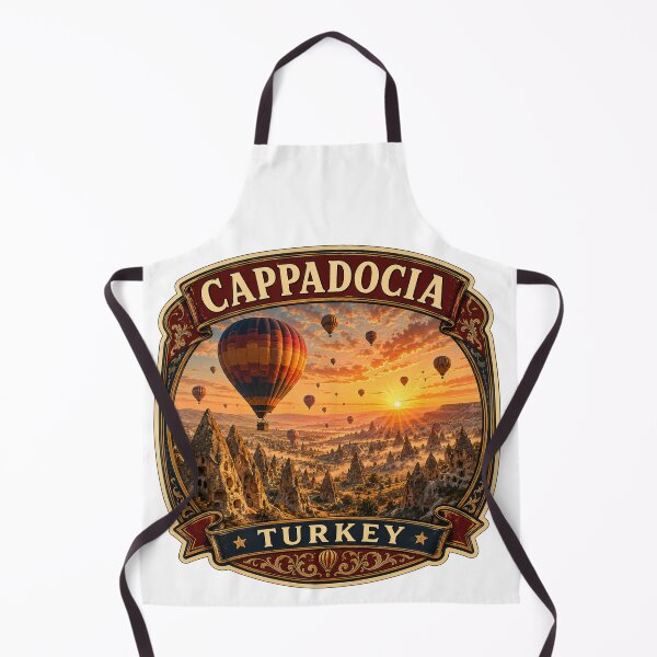 Item preview, Cappadocia Sunrise Vintage Travel Badge | Hot Air Balloon Turkey Sticker designed and sold by DreamPaw Studio.