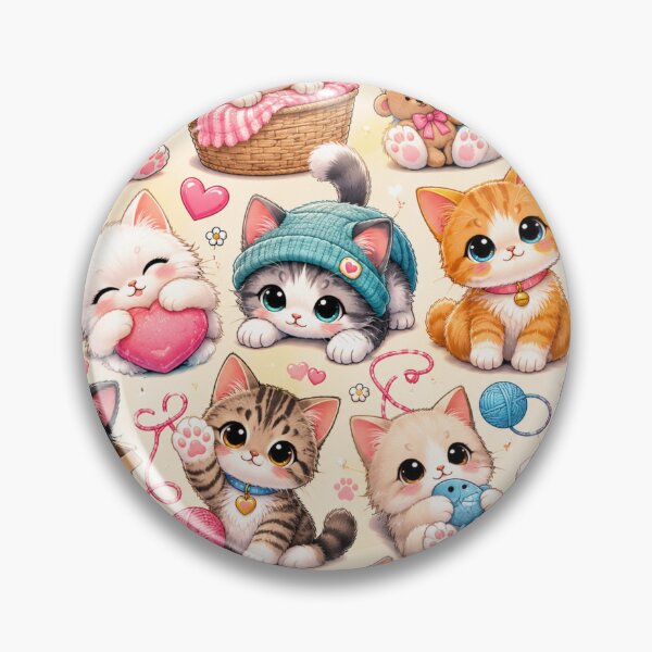 Item preview, Kawaii Cat Pattern Seamless Design designed and sold by Aramdesing.