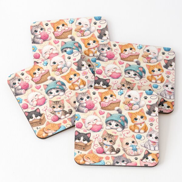 Item preview, Kawaii Cat Pattern Seamless Design designed and sold by Aramdesing.