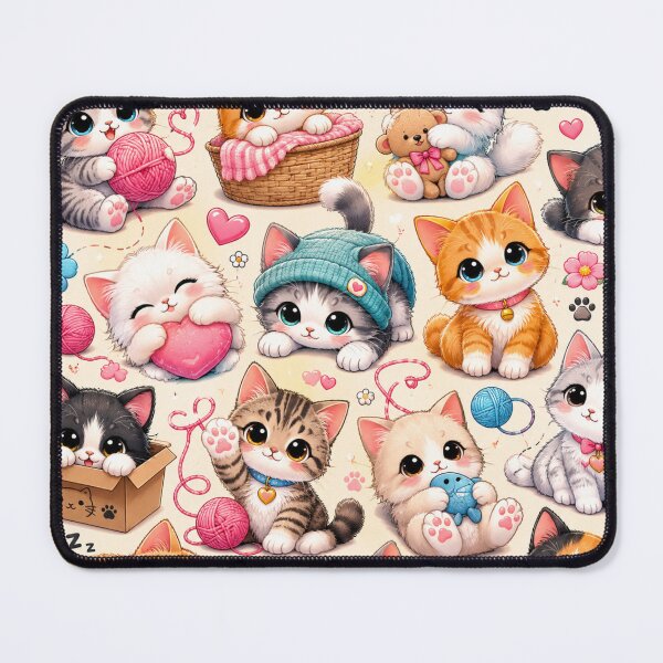 Item preview, Kawaii Cat Pattern Seamless Design designed and sold by Aramdesing.