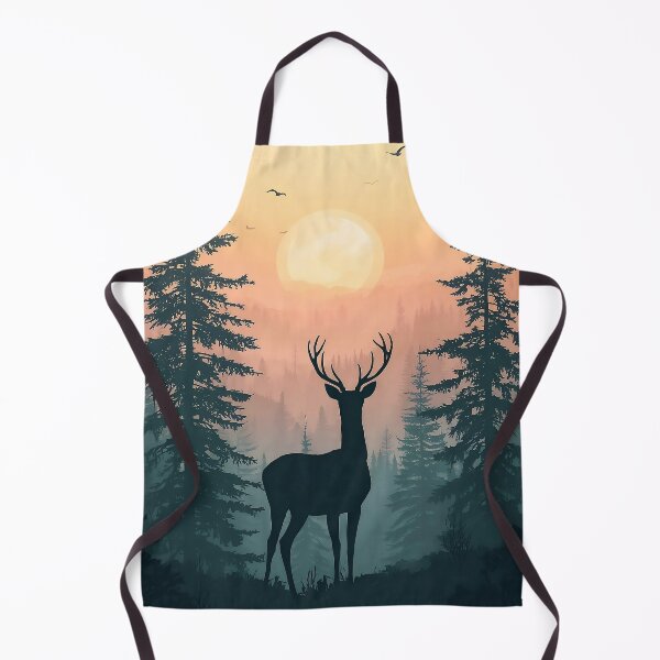 Item preview, Majestic Forest Deer Silhouette Sunset Wilderness Scene designed and sold by Evergreen Horizon Works.