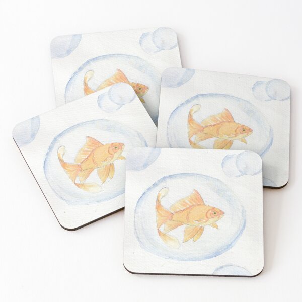 Item preview, Goldfish in a bubble painted in watercolor designed and sold by San-shine-arts.