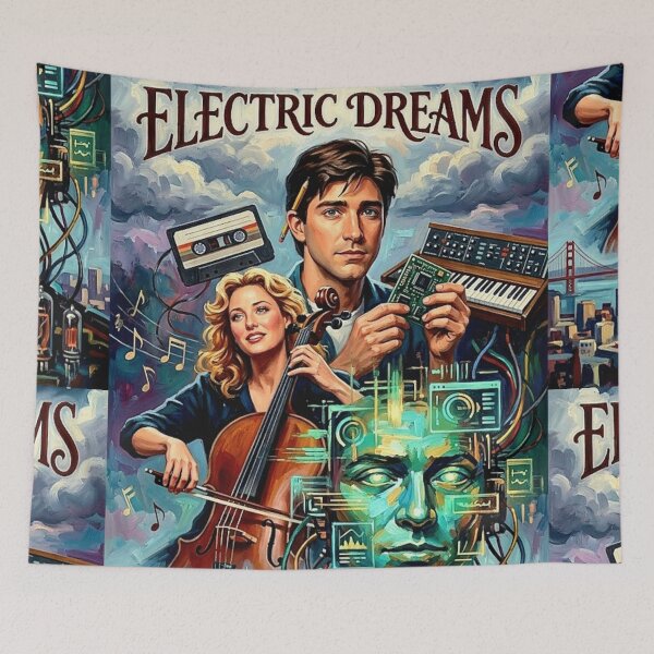 Item preview, Love, Music, and Microchips – Electric Dreams Fine Art Print designed and sold by Art's Diner.
