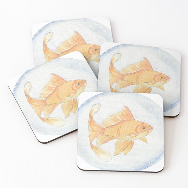 Item preview, Goldfish in bubble painted in watercolor designed and sold by San-shine-arts.