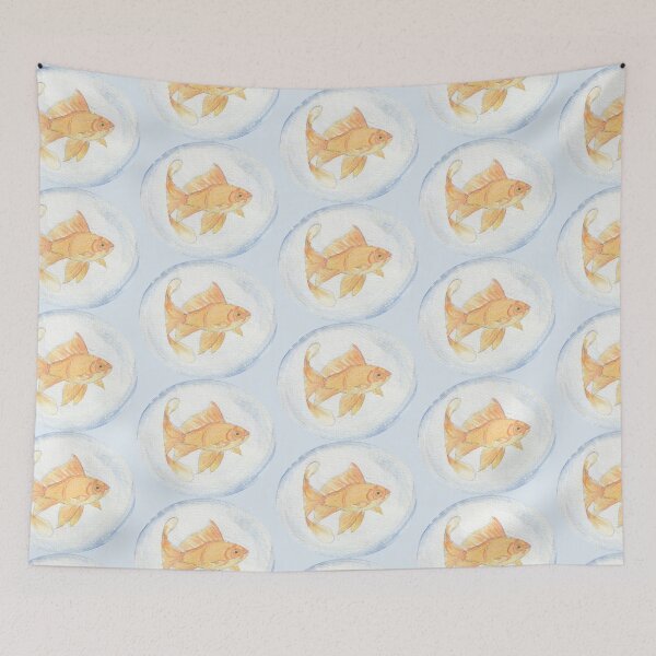 Item preview, Goldfish in bubble painted in watercolor designed and sold by San-shine-arts.