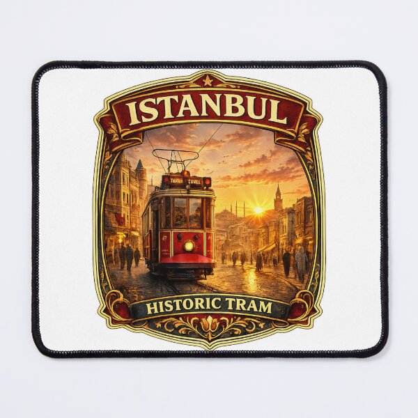 Item preview, Istanbul Historic Tram Vintage Travel Badge | Retro Turkey Souvenir Sticker designed and sold by DreamPaw Studio.